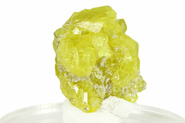 Lemon-Yellow Sulfur Crystal Cluster - Italy #293274